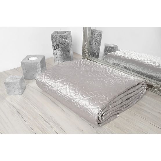 Verona satin bedspread + pillowcases - silver gray 220x240 cm