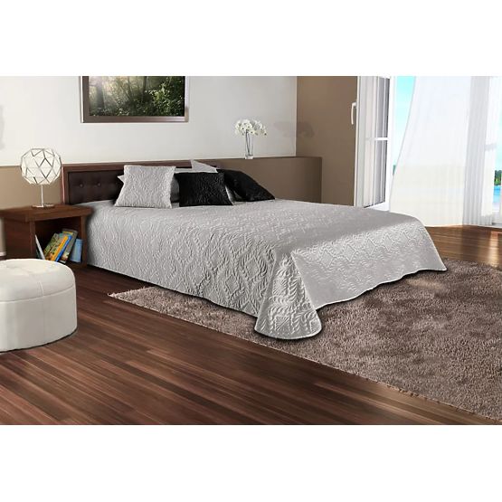 Verona satin bedspread + pillowcases - silver gray 220x240 cm