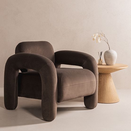 Vico Relaxation Chair, Brown, Velvet