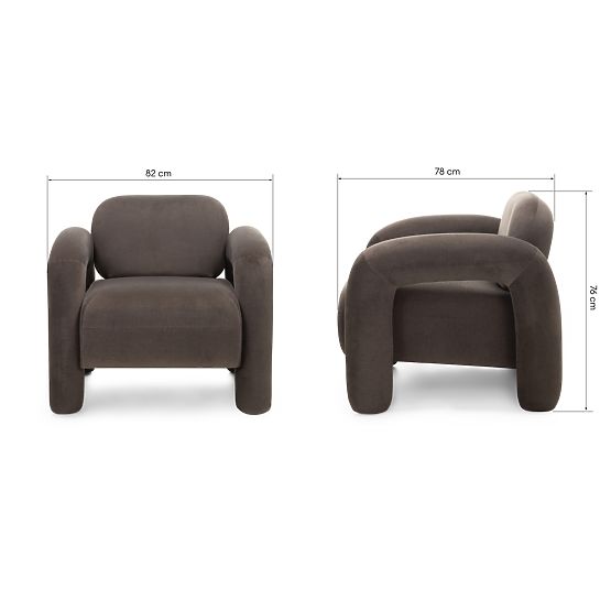 Vico Relaxation Chair, Brown, Velvet