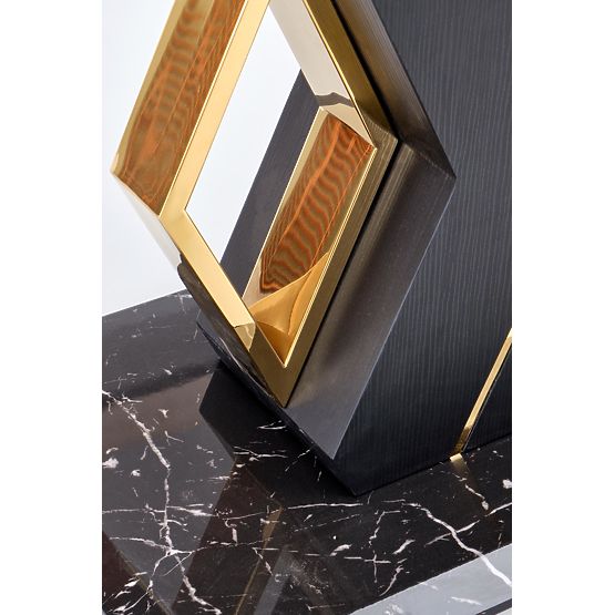 VINCENZO extendable table top: white marble, leg black/gold (3p=1pc)