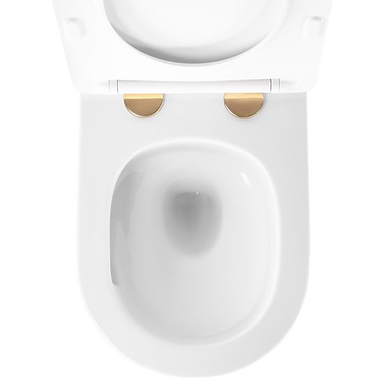 Wall-Hung Toilet Bowl Rea Carlo Mini Tornado NFQ Gold White