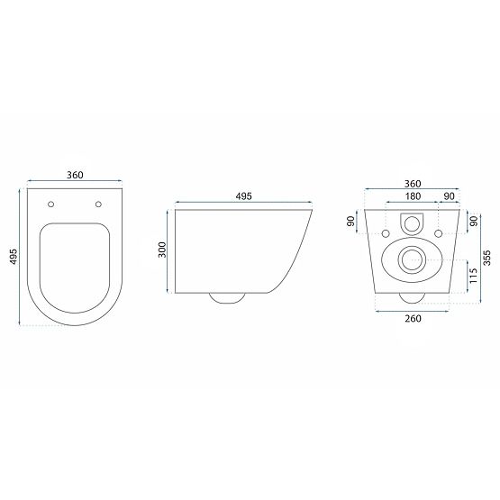 Wall-Hung Toilet Bowl Rea Tito Tornado NFQ