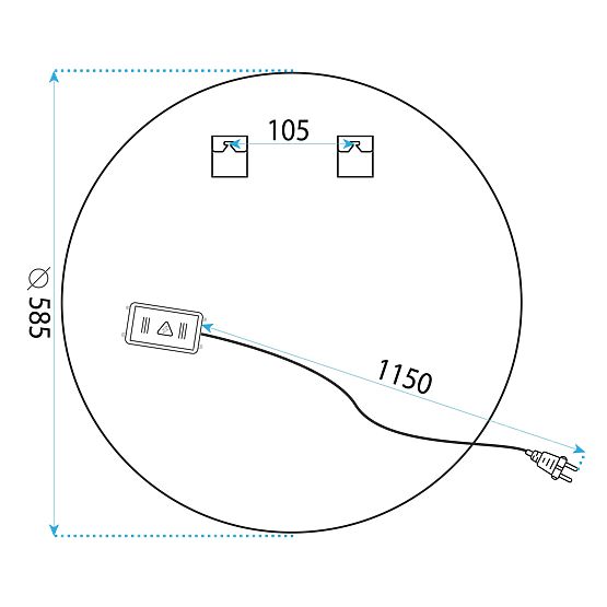 WALL LED MIRROR 60cm BAS