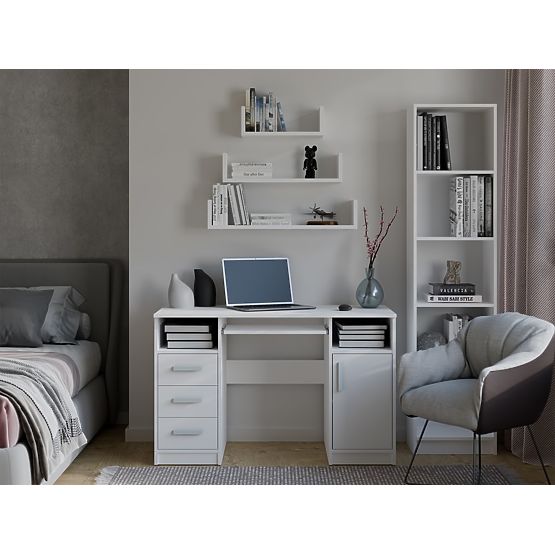 Wall-Mounted Hanging Shelf MOBI 3P WHITE