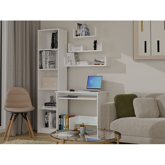 Wall-Mounted Hanging Shelf MOBI 3P WHITE