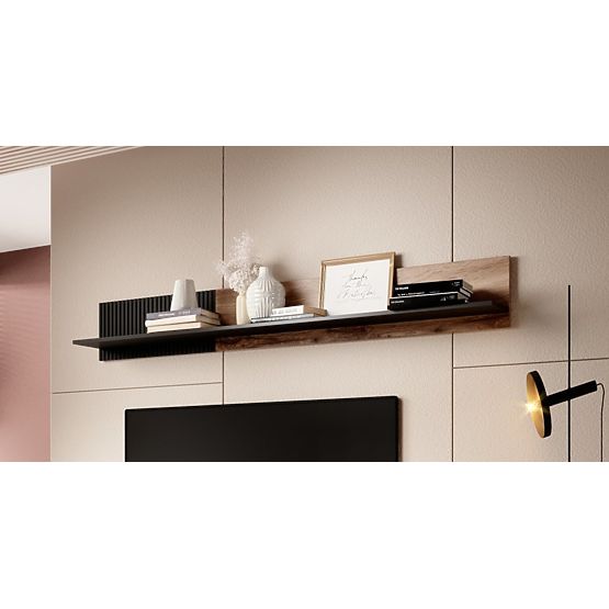 Wall Shelf RANDOM P-2 - Wotan Oak/Black