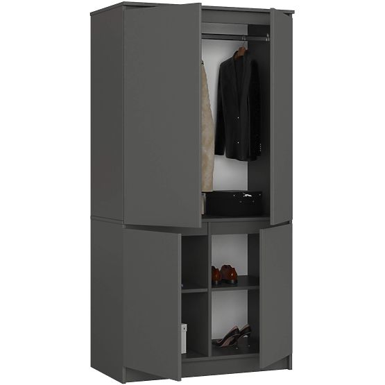 WARDROBE S90 4D CLP GRAPHITE GRAY