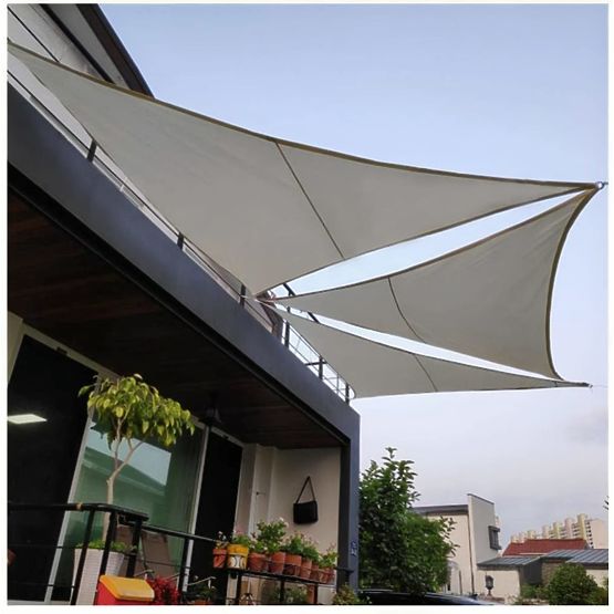 Waterproof Sun Shade Sail Canopy 4x4x4m ModernHome - Gray