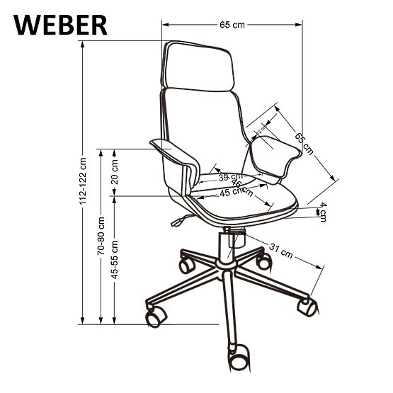 WEBER Office Chair Walnut/Black (1p=1pc)
