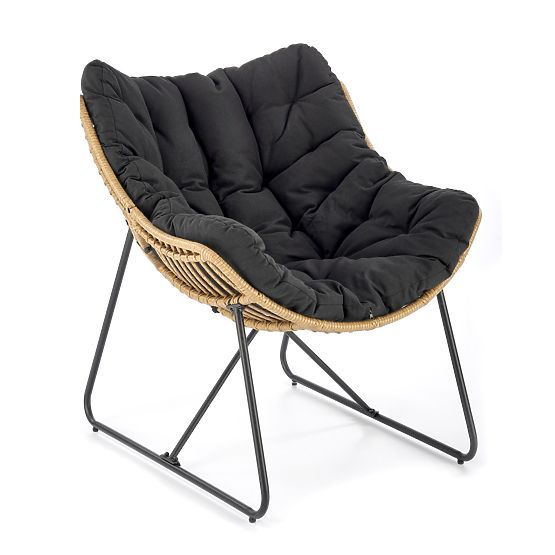 WHISPER armchair - black / natural