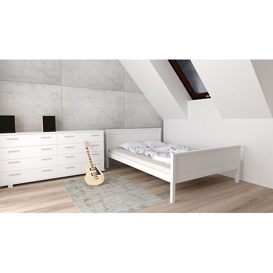 Wooden Bed Ikar 200 x 90 cm - White