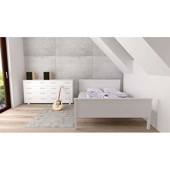 Wooden Bed Ikar 200 x 90 cm - White