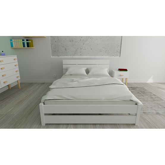 Wooden bed Max 200 x 140 cm - white