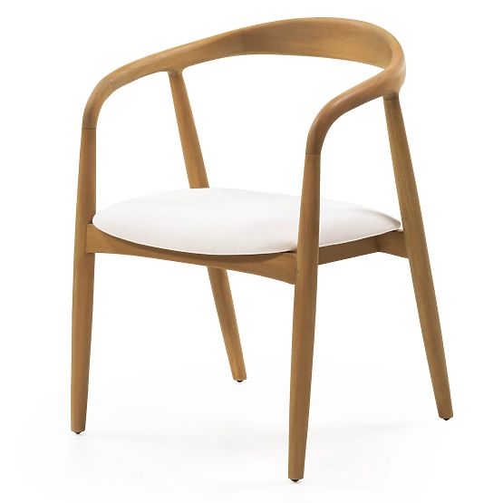 Wooden Chair Ludvika, Rounded, Natural/Ecru