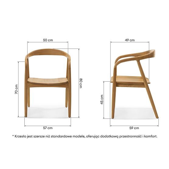 Wooden Chair Ludvika, Rounded, Natural