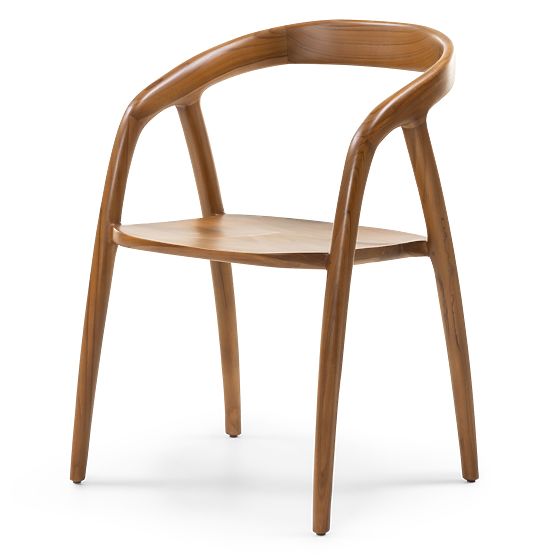 Wooden Chair Sande Rounded, Natural, Teak Wood