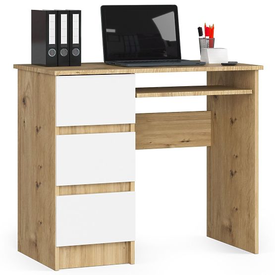 WRITING DESK A-6 CLP ARTISAN OAK / WHITE LEFT-SIDED