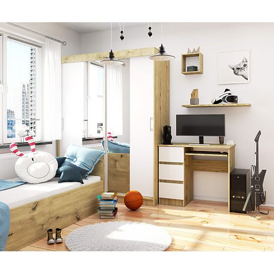 WRITING DESK A-6 CLP ARTISAN OAK / WHITE LEFT-SIDED