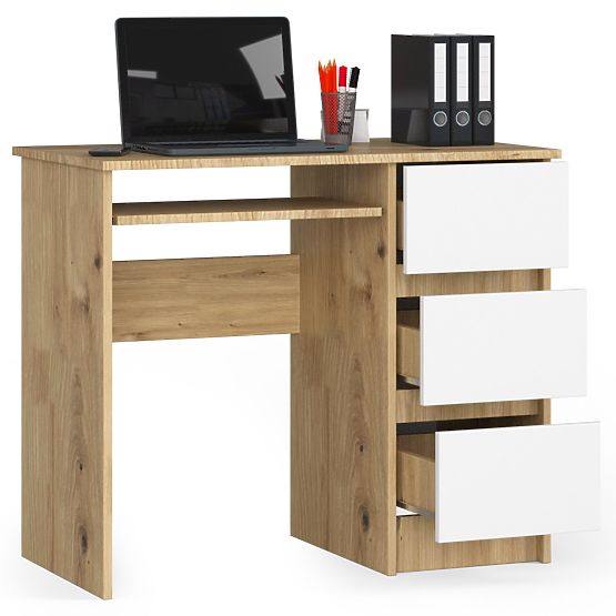 WRITING DESK A-6 CLP ARTISAN OAK / WHITE RIGHT-SIDED