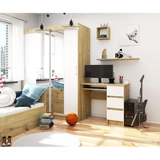 WRITING DESK A-6 CLP ARTISAN OAK / WHITE RIGHT-SIDED