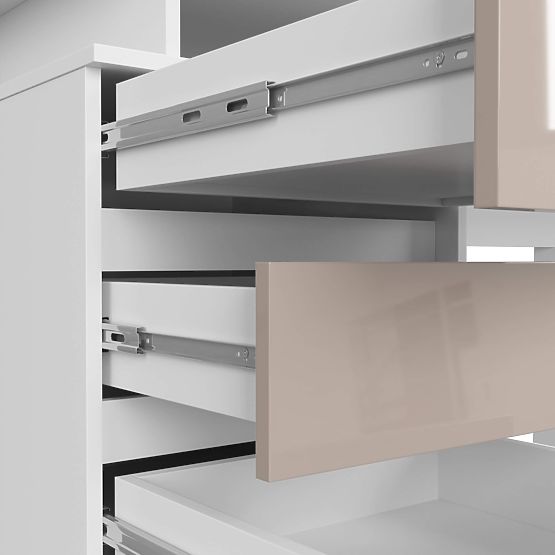 WRITING DESK CLP 135 cm PK WHITE / CAPPUCCINO GLOSS