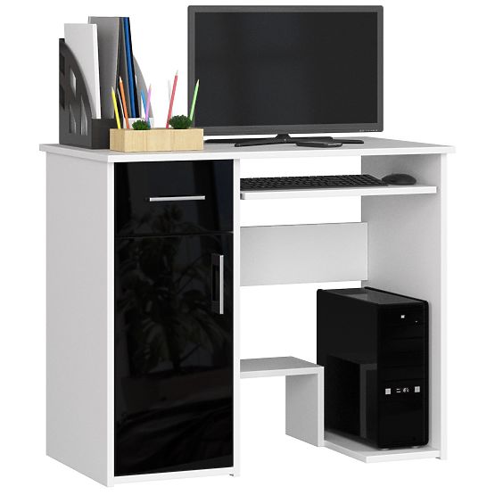 WRITING DESK JAY PK WHITE / BLACK GLOSS