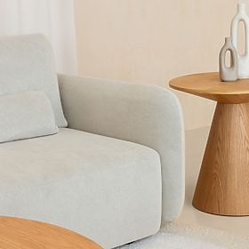 Abisko Side Table, 60 cm, Round, Natural Oak Veneer