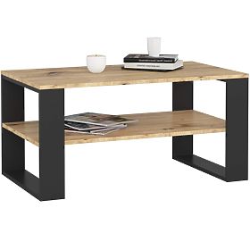 ALEX COFFEE TABLE OAK ARTISAN / BLACK