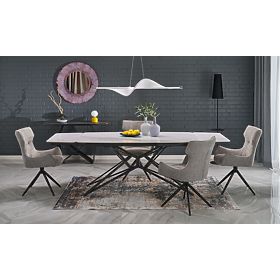 ALFREDO Extendable Table, White Marble / Black (2p=1pc)