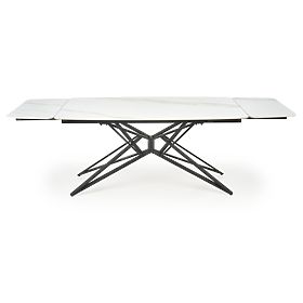 ALFREDO Extendable Table, White Marble / Black (2p=1pc)