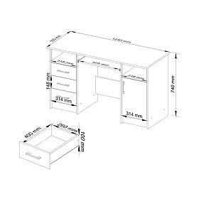ANA PK Desk Oak Sonoma / White