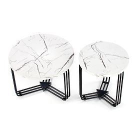 ANTICA M conference table top - white marble, frame - black (2p=1pc)