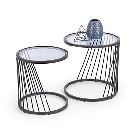 ANTILLA set of 2 tables black / smoked (1p=1pc)