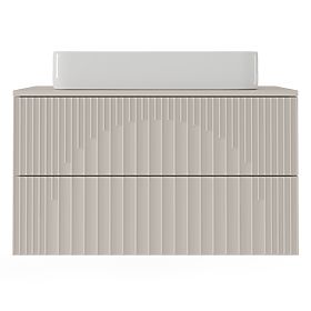 Arcano 80 cm Under-Sink Cabinet, Grooved, Cashmere