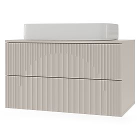 Arcano 80 cm Under-Sink Cabinet, Grooved, Cashmere