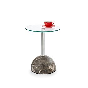 ARIANA coffee table, gray marble / transparent (2pcs=1set)