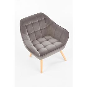 Armchair ROMEO - gray / natural, Halmar