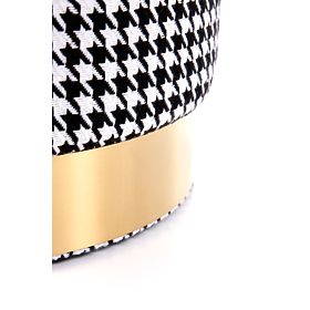 ARUNA pouf black/white/gold (1p=1pc)