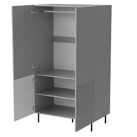 ASENSIO S-1 Wardrobe Light Grey, Legs: Black (2p=1pc)