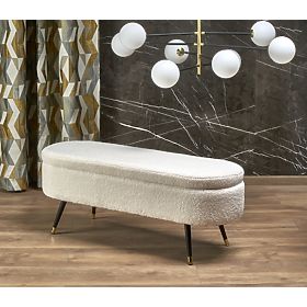 AVEIRO bench with storage, cream (1p=1pc)