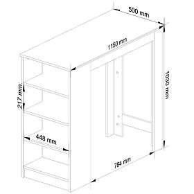 Bar Table for Bar Stool 115 cm White / Sonoma Oak