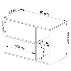 BATHROOM CABINET UNDER SINK VAMI W90 2DR 2SHELF PK OAK ARTISAN / CASHMERE