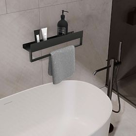 Bathroom Shelf for Bathtub SF01 45cm Black Matte