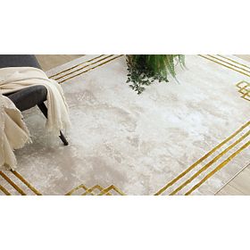 BLISS Z203AZ137 Rug Cream / Gold - Frame, Greek, Modern, Structural, F.H.Kabis