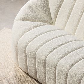 Caballo Living Room Sofa for 2 People, Light Beige, Rounded Shape, LECTUS