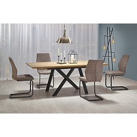 CAPITAL Table 180-240 cm, Golden Oak / Black (2p=1pc), Halmar