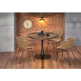 CARMELO round table, top - walnut, leg - black (3p=1pc)