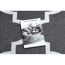 Carpet SKETCH - F730 Moroccan Clover Pattern, Gray Grid / White, F.H.Kabis