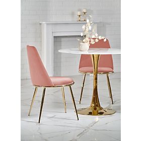 CASEMIRO Table Top - White Marble, Leg - Gold (2p=1pc)